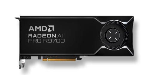 AMD Radeon AI PRO R9700 professional AI graphics card render